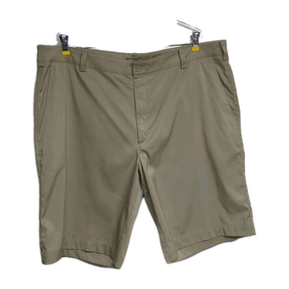 Nike Golf Men Shorts Tour Performance Beige Flat Front Chino Side Pockets Zip 40